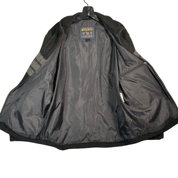 Woolrich John Rich & Bros Mens Full Zip Jacket Gray Black Stripe Outdoors LARGE - Picture 6 of 8